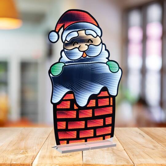35" Santa in Chimney Ekkolight